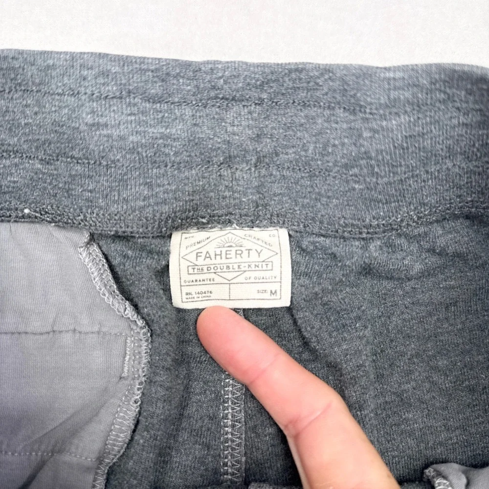 Faherty Jogger Sweatpants Mens Size Medium Gray Double Knit Casual Loungewear